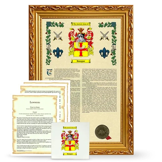 Bourgue Framed Armorial, Symbolism and Large Tile - Gold