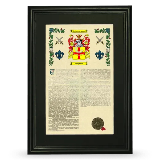 Burgette Deluxe Armorial Framed - Black