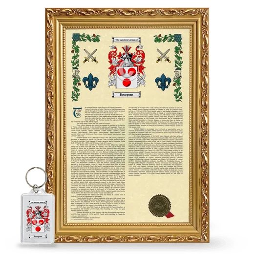 Bourgons Framed Armorial History and Keychain - Gold