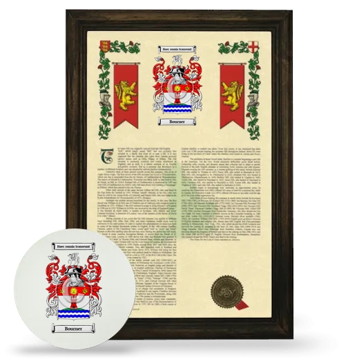 Bourner Framed Armorial History and Mouse Pad - Brown