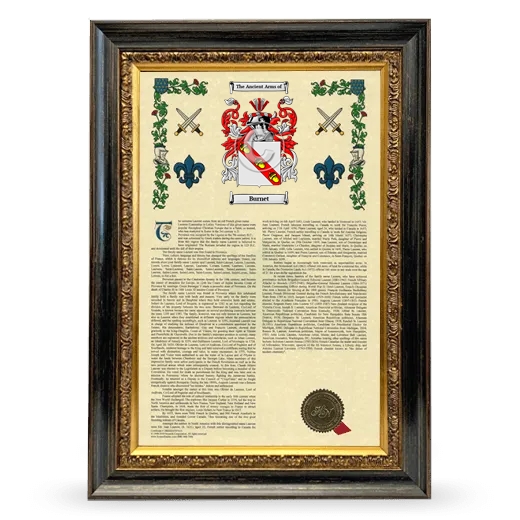 Burnet Armorial History Framed - Heirloom