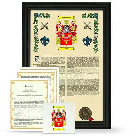 Boie Framed Armorial, Symbolism and Large Tile - Black