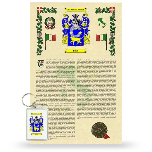 Bova Armorial History and Keychain Package