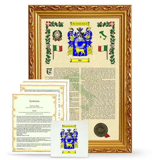 Bui Framed Armorial, Symbolism and Large Tile - Gold