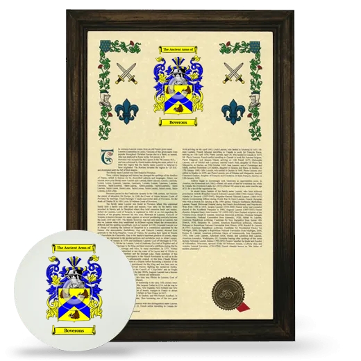 Boverons Framed Armorial History and Mouse Pad - Brown