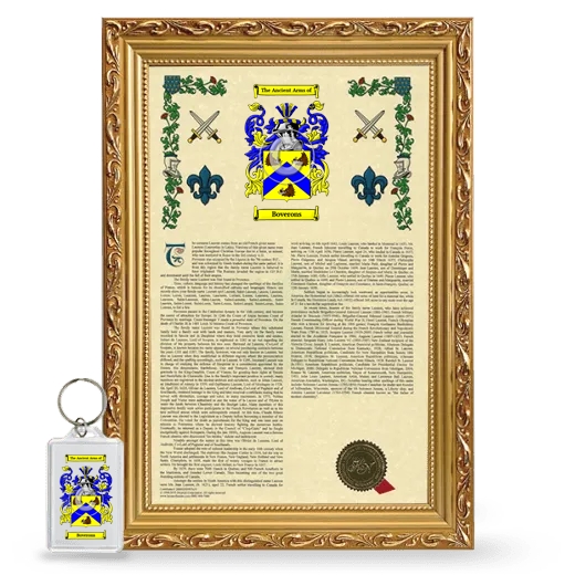 Boverons Framed Armorial History and Keychain - Gold