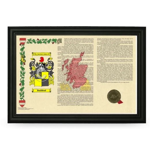 Boaldend Armorial Landscape Framed - Black