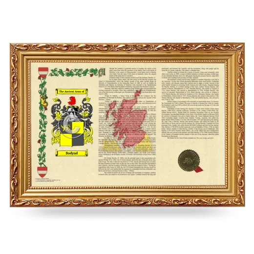 Bodynd Armorial Landscape Framed - Gold