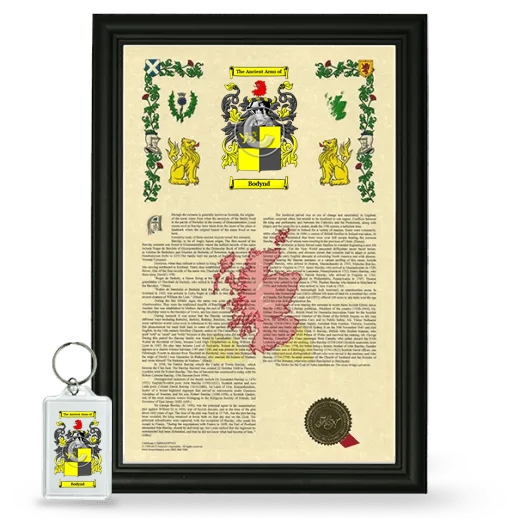 Bodynd Framed Armorial History and Keychain - Black