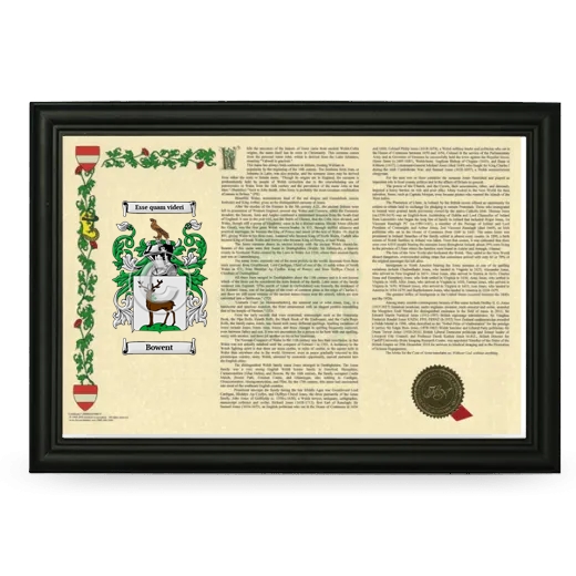 Bowent Armorial Landscape Framed - Black