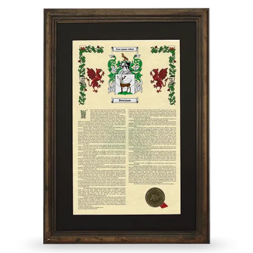 Bowynne Deluxe Armorial Framed - Brown