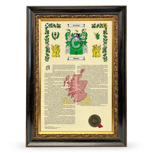 Beuers Armorial History Framed - Heirloom