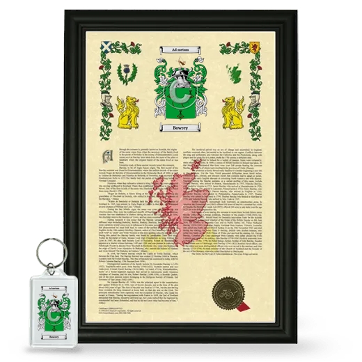 Bowrey Framed Armorial History and Keychain - Black