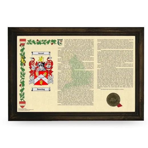 Bowring Armorial Landscape Framed - Brown