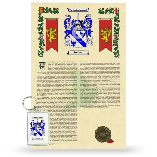 Bowker Armorial History and Keychain Package