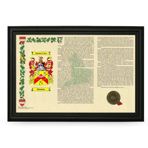 Bovmen Armorial Landscape Framed - Black