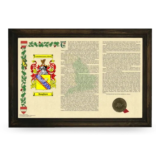 Boughyer Armorial Landscape Framed - Brown