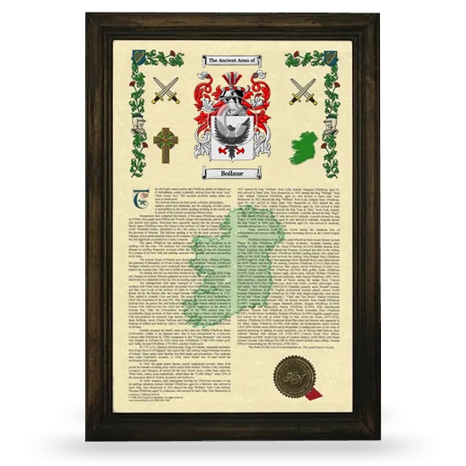 Boilane Armorial History Framed - Brown