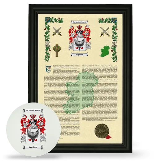 Boyllent Framed Armorial History and Mouse Pad - Black