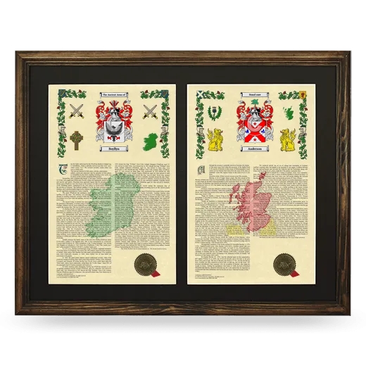 Double Armorial History Framed- Brown