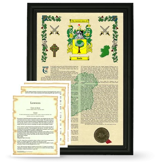 Boele Framed Armorial History and Symbolism - Black