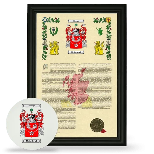 McBoyhynd Framed Armorial History and Mouse Pad - Black