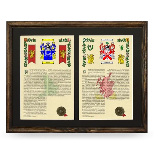 Double Armorial History Framed- Brown