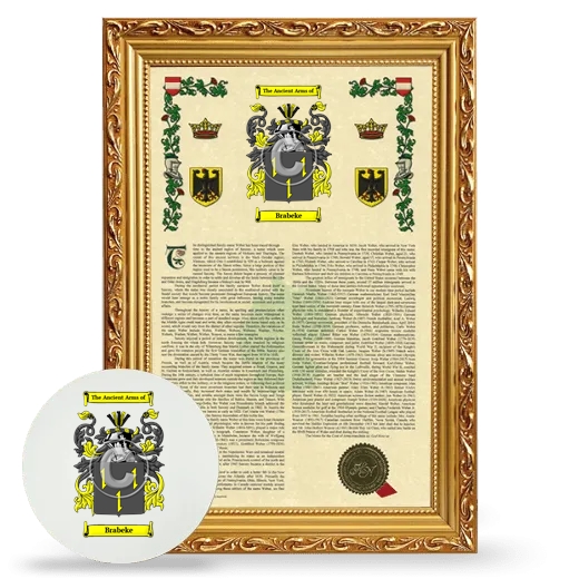 Brabeke Framed Armorial History and Mouse Pad - Gold