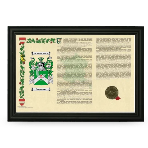 Braquenier Armorial Landscape Framed - Black