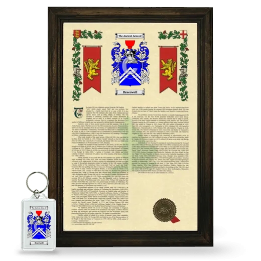 Bracewell Framed Armorial History and Keychain - Brown