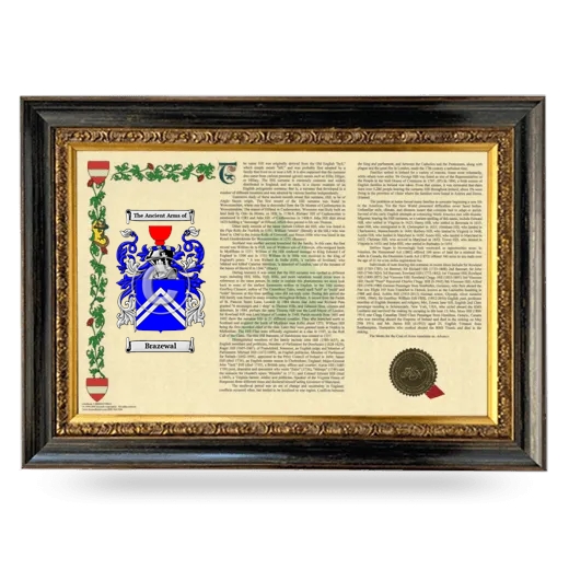 Brazewal Armorial Landscape Framed - Heirloom