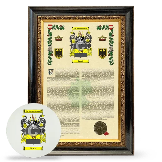 Brach Framed Armorial History and Mouse Pad - Heirloom