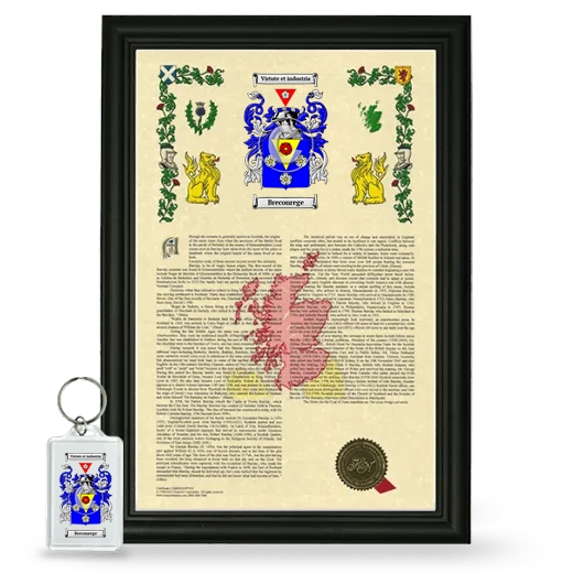 Breconrege Framed Armorial History and Keychain - Black