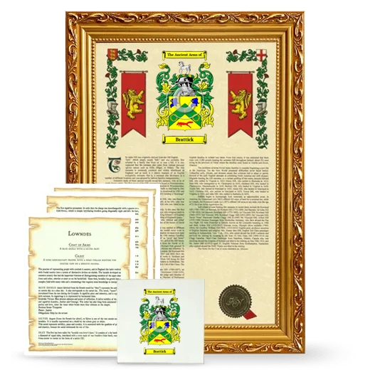 Brattick Framed Armorial, Symbolism and Large Tile - Gold