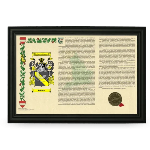 Britent Armorial Landscape Framed - Black