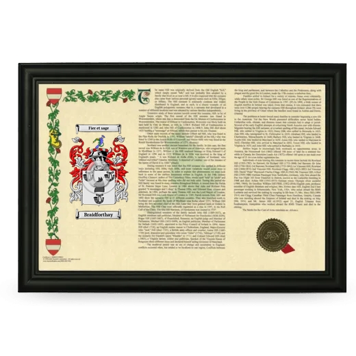 Braidforthay Armorial Landscape Framed - Black