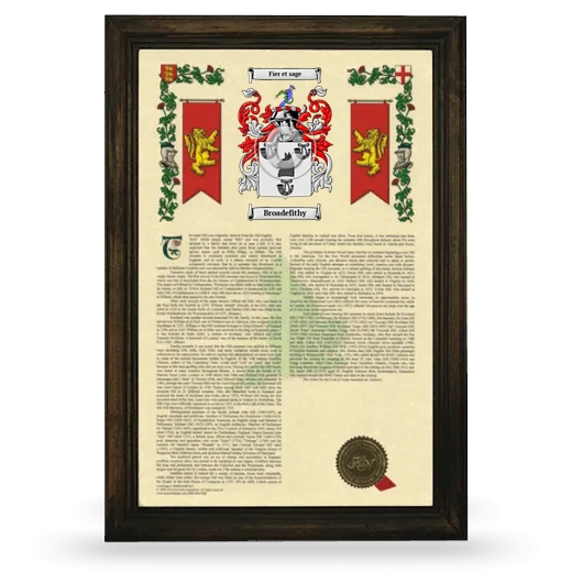 Broadefithy Armorial History Framed - Brown