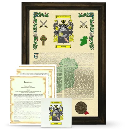 Briody Framed Armorial, Symbolism and Large Tile - Brown