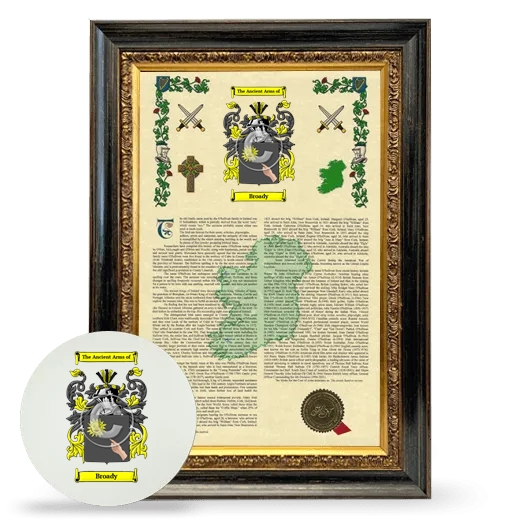 Broady Framed Armorial History and Mouse Pad - Heirloom