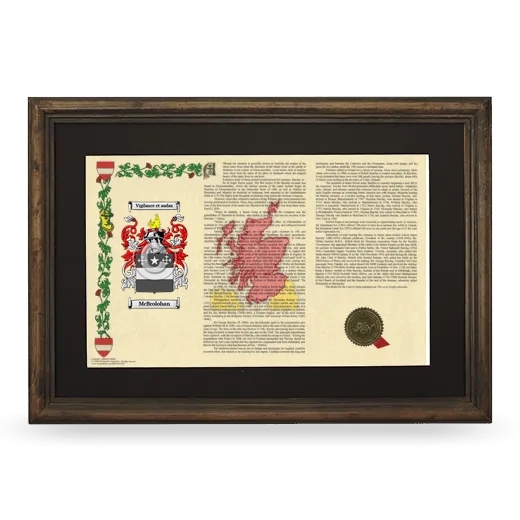 McBrolohan Deluxe Armorial Landscape Framed - Brown