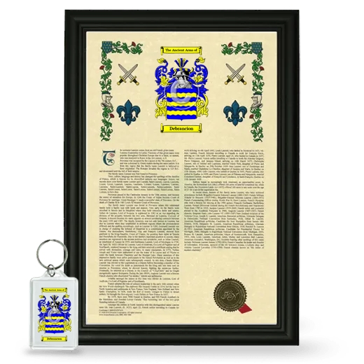 Debrancion Framed Armorial History and Keychain - Black