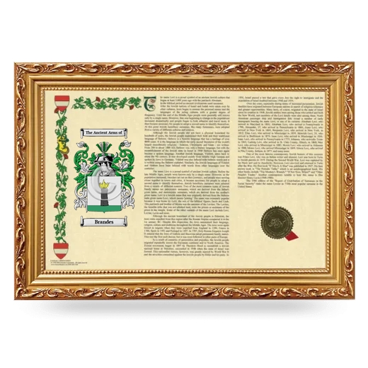 Brandes Armorial Landscape Framed - Gold