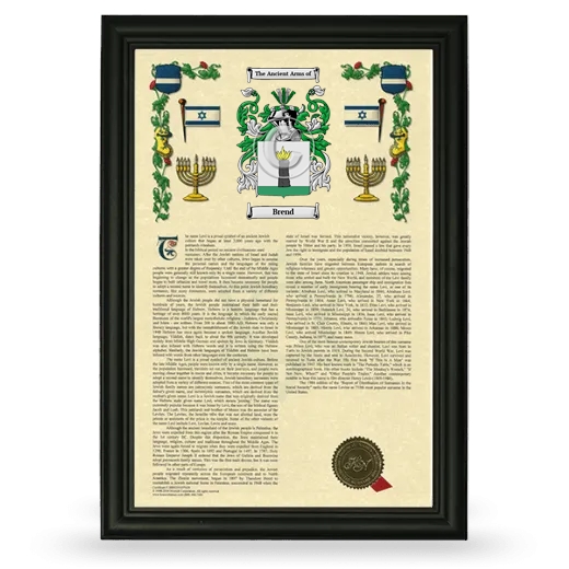 Brend Armorial History Framed - Black