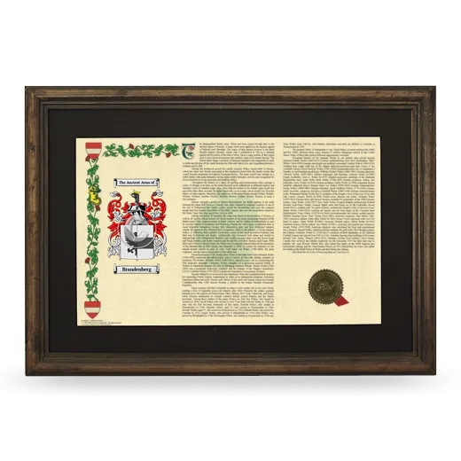 Brandenberg Deluxe Armorial Landscape Framed - Brown