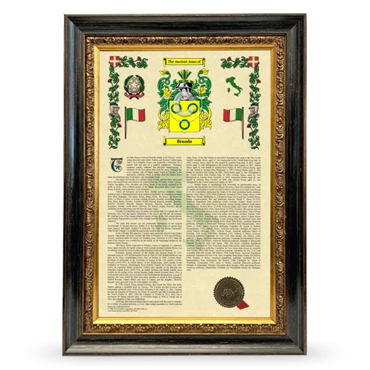 Branda Armorial History Framed - Heirloom