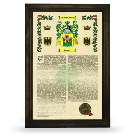 Brandt Armorial History Framed - Brown