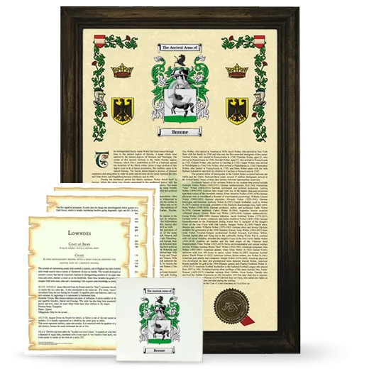 Braune Framed Armorial, Symbolism and Large Tile - Brown