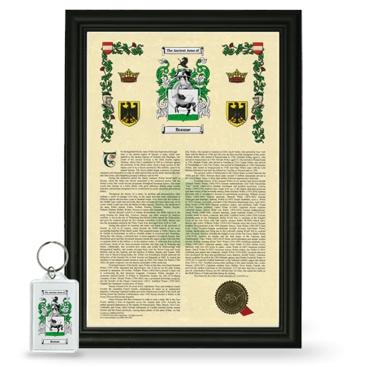 Braune Framed Armorial History and Keychain - Black