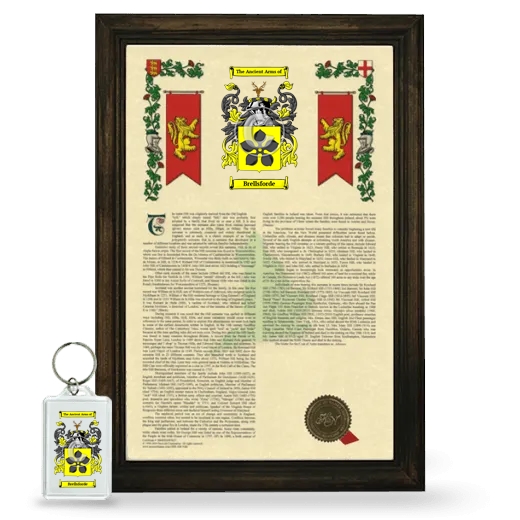 Brellsforde Framed Armorial History and Keychain - Brown