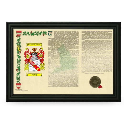 Brailay Armorial Landscape Framed - Black